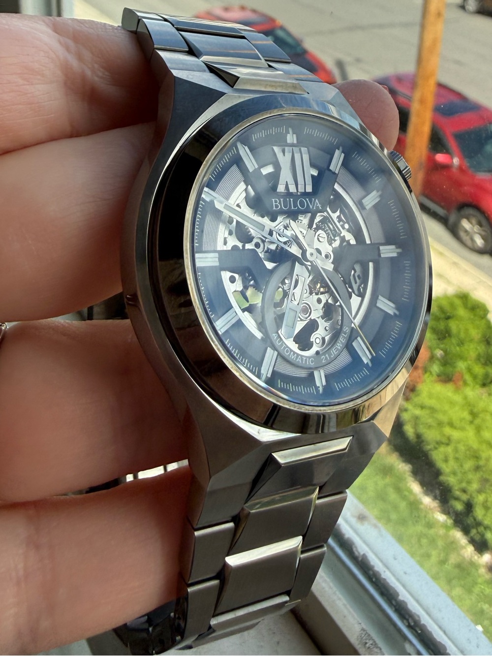 Bulova Gunmetal Gray Skeleton Automatic Men’s Watch - Picture 2 of 11